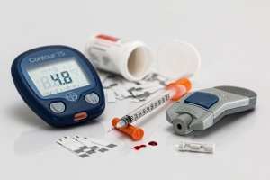 medizinische Utensilien, die ein Diabetiker benötigt