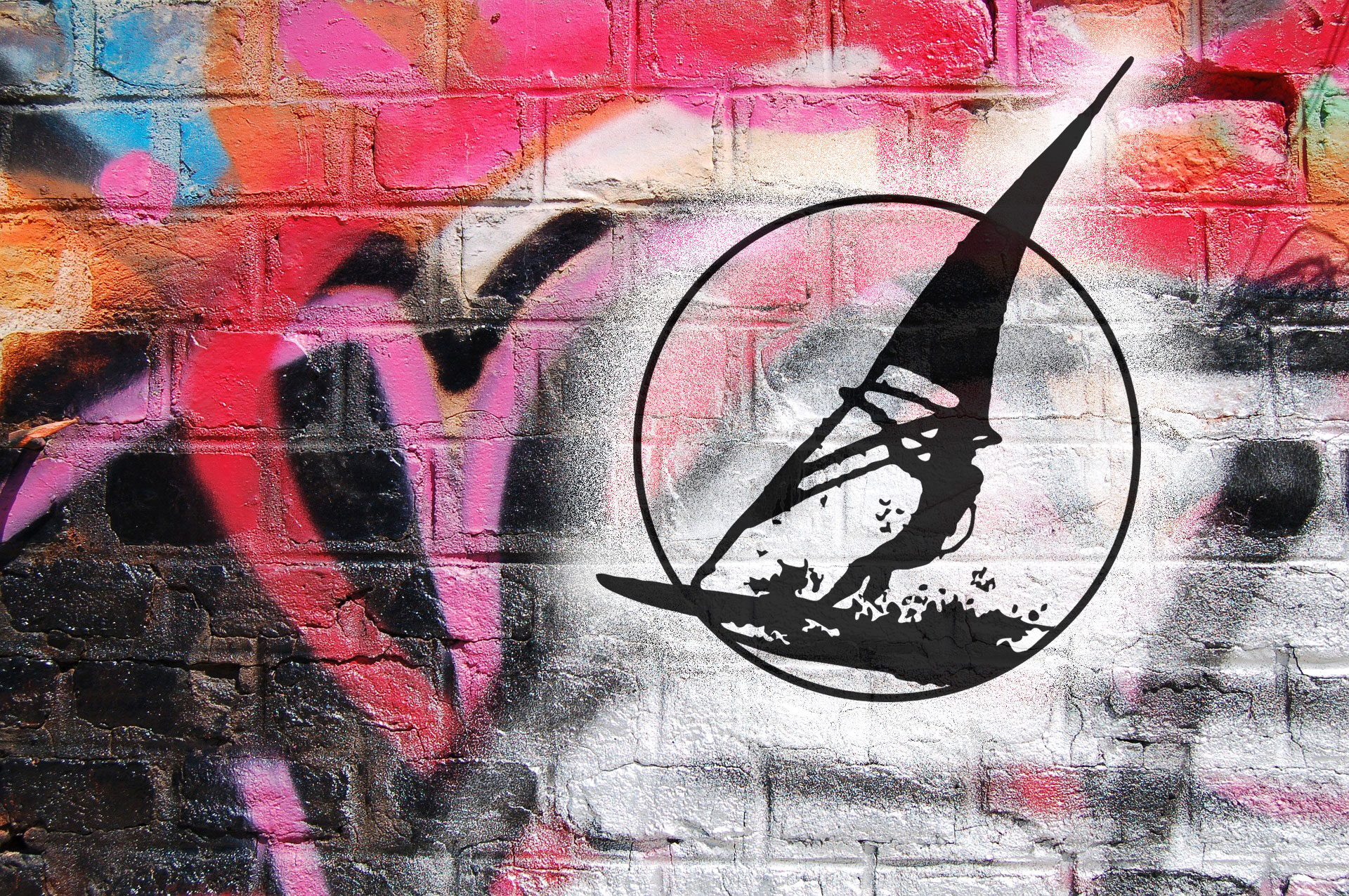 Windsurf Logo auf Graffiti-Wand